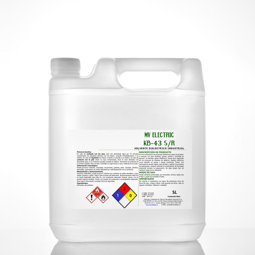 ELECT KB-43 S/R, Solvente Dieléctrico de secado rapido Punto de inflamación 47°
