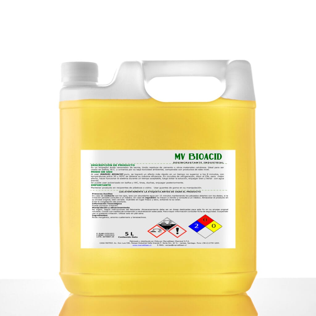 BIOACID, limpiador acido eliminador de sarro y desinfectante