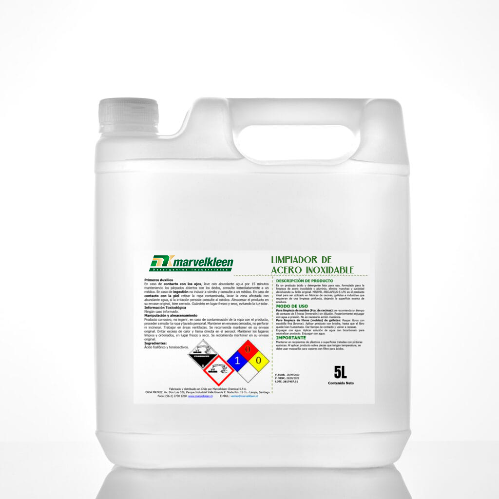 LIMPIADOR DE ACERO INOXIDABLE (LISTO PARA USAR)